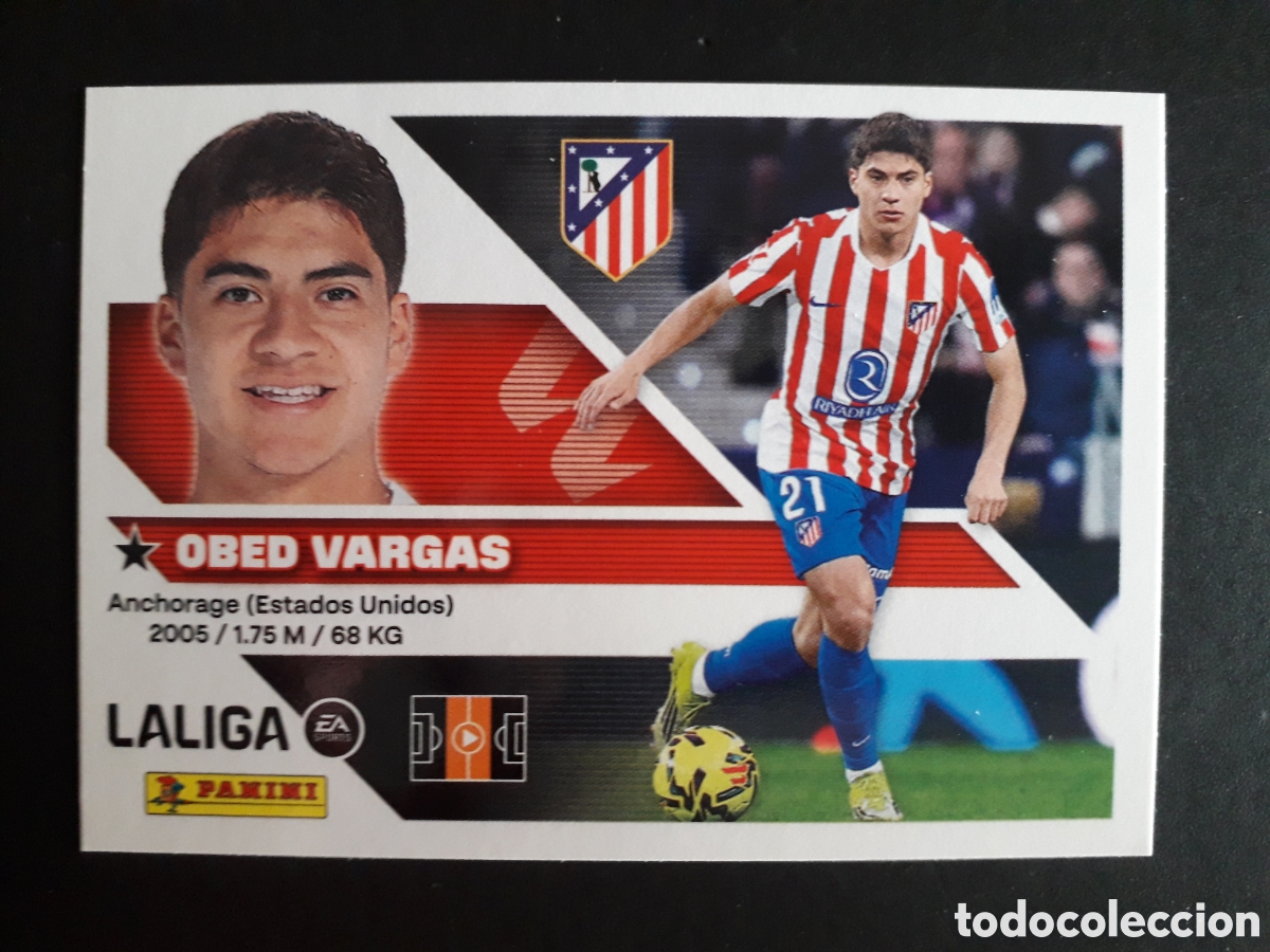 Cromos de Futebol: OBED VARGAS AT MADRID N&deg; 14B ED ESTE 2026 2027 26 27 SIN PEGAR PEDIDO M&Iacute;NIMO 3&euro;.