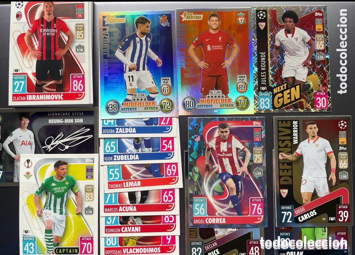 Figurine di Calcio: Lote 34 cards Topps Match Attax 2020-21 Joaquin Ibrahimovic Kounde