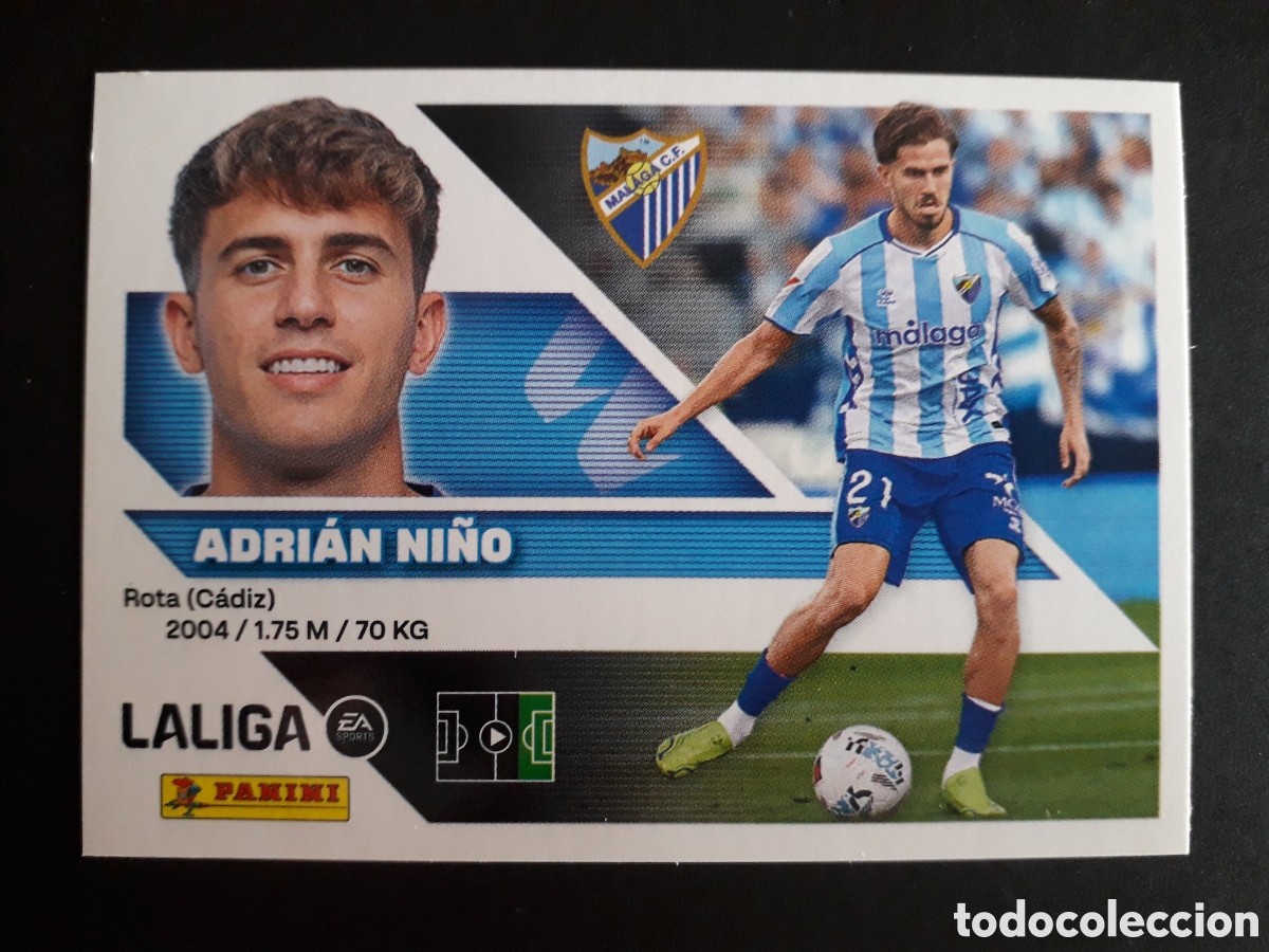 Cromos de Futebol: ADRI&Aacute;N NI&Ntilde;O, M&Aacute;LAGA N&deg; 18 ED ESTE 2026 2027 26 27 SIN PEGAR PEDIDO M&Iacute;NIMO 3&euro;