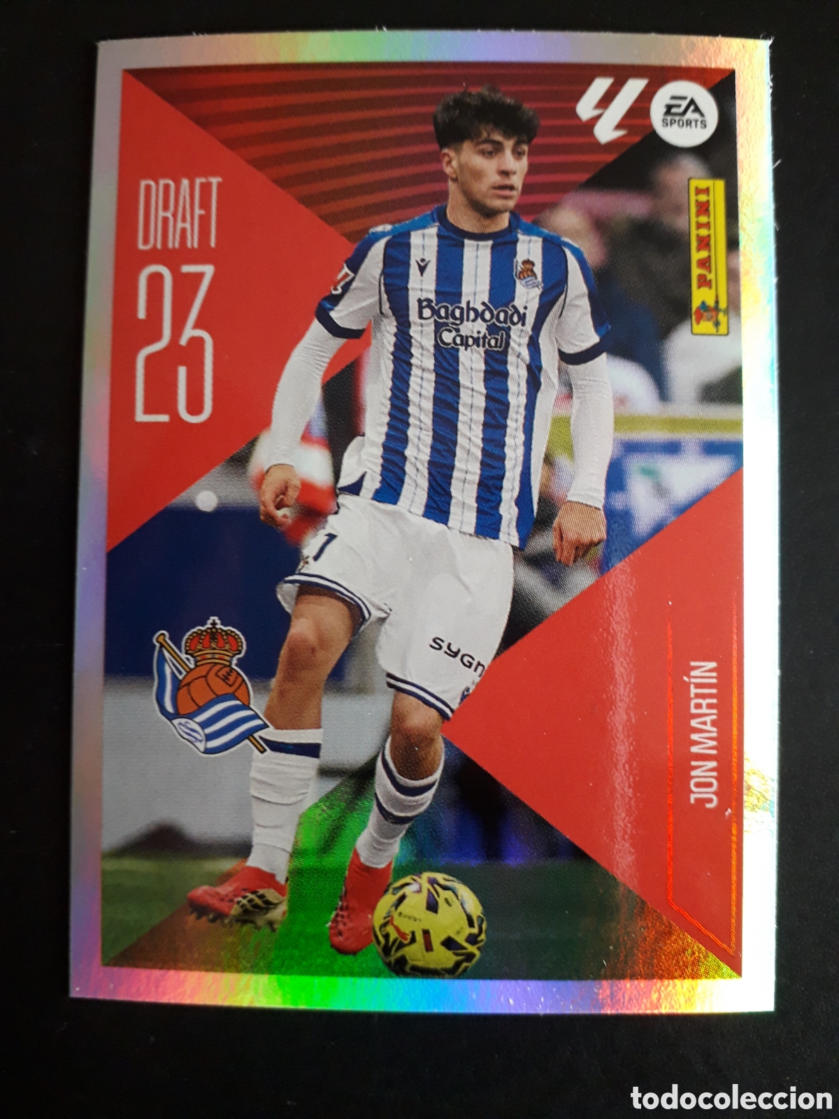Cromos de f&uacute;tbol: JON MART&Iacute;N, REAL SOCIEDAD DRAFT 23 N&deg; 13 ED ESTE 2026 2027 26 27 SIN PEGAR PEDIDO M&Iacute;NIMO 3&euro;