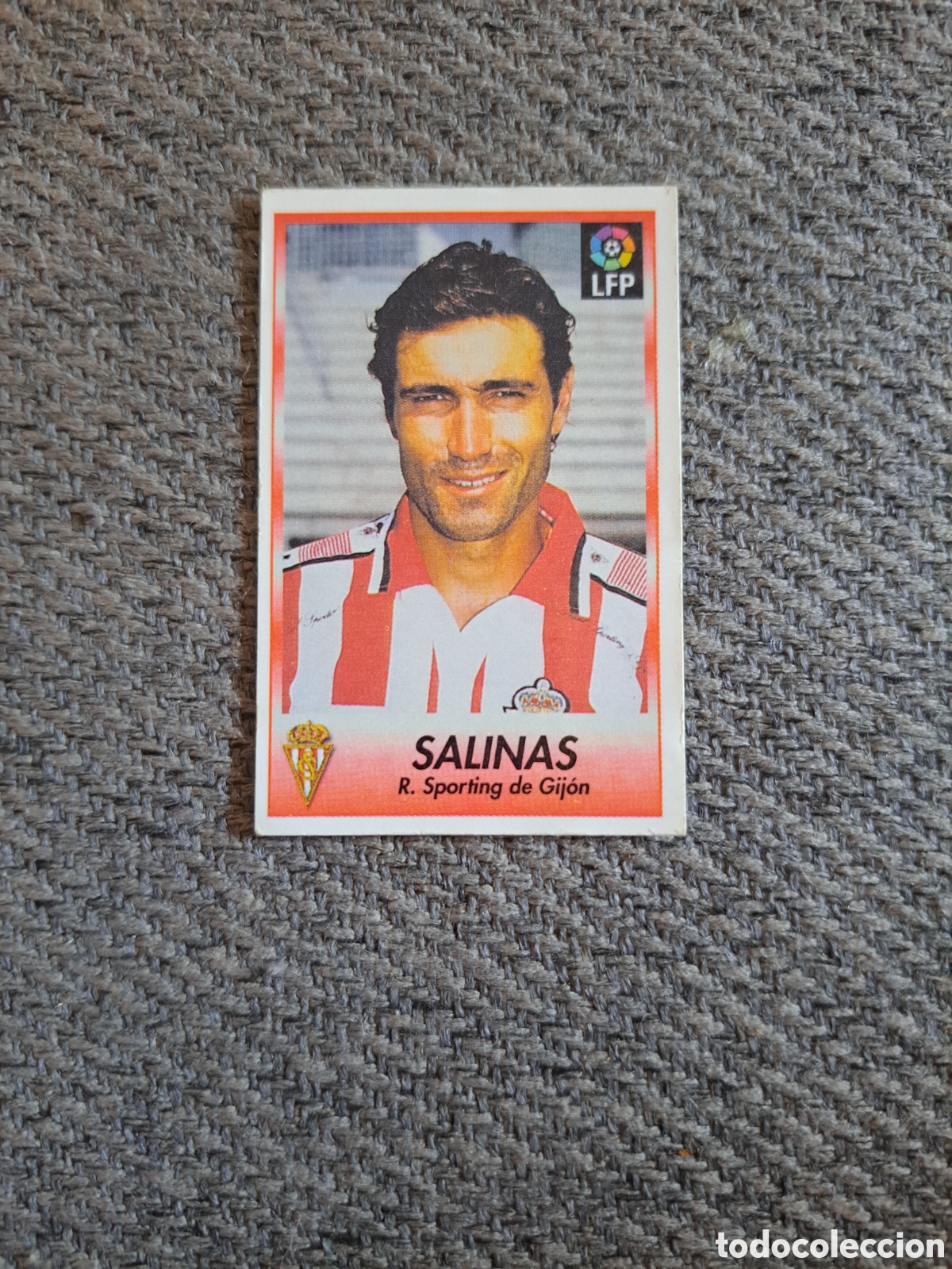 Cromos de f&uacute;tbol: Julio Salinas. Sporting de Gij&oacute;n. Bollycao Liga 96-97.