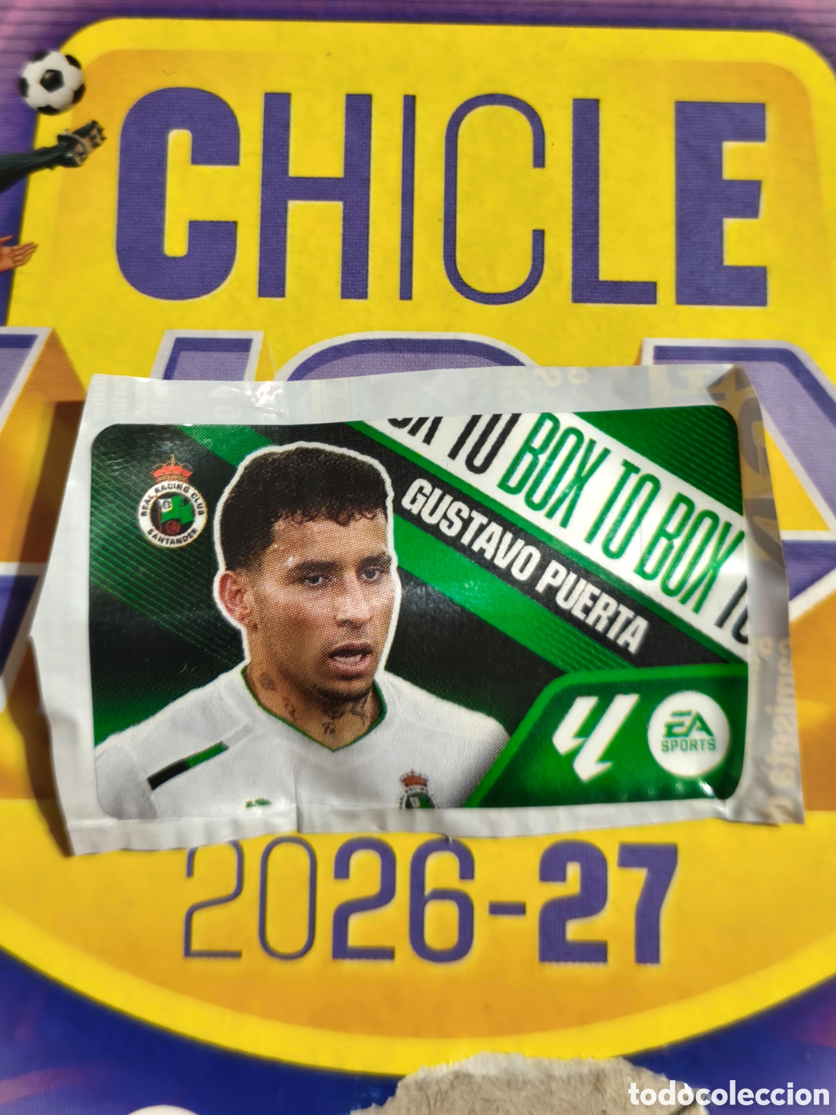 Cromos de f&uacute;tbol: Gustavo Puerta BOX TO BOX Chicle liga este 26/27 Real Racing