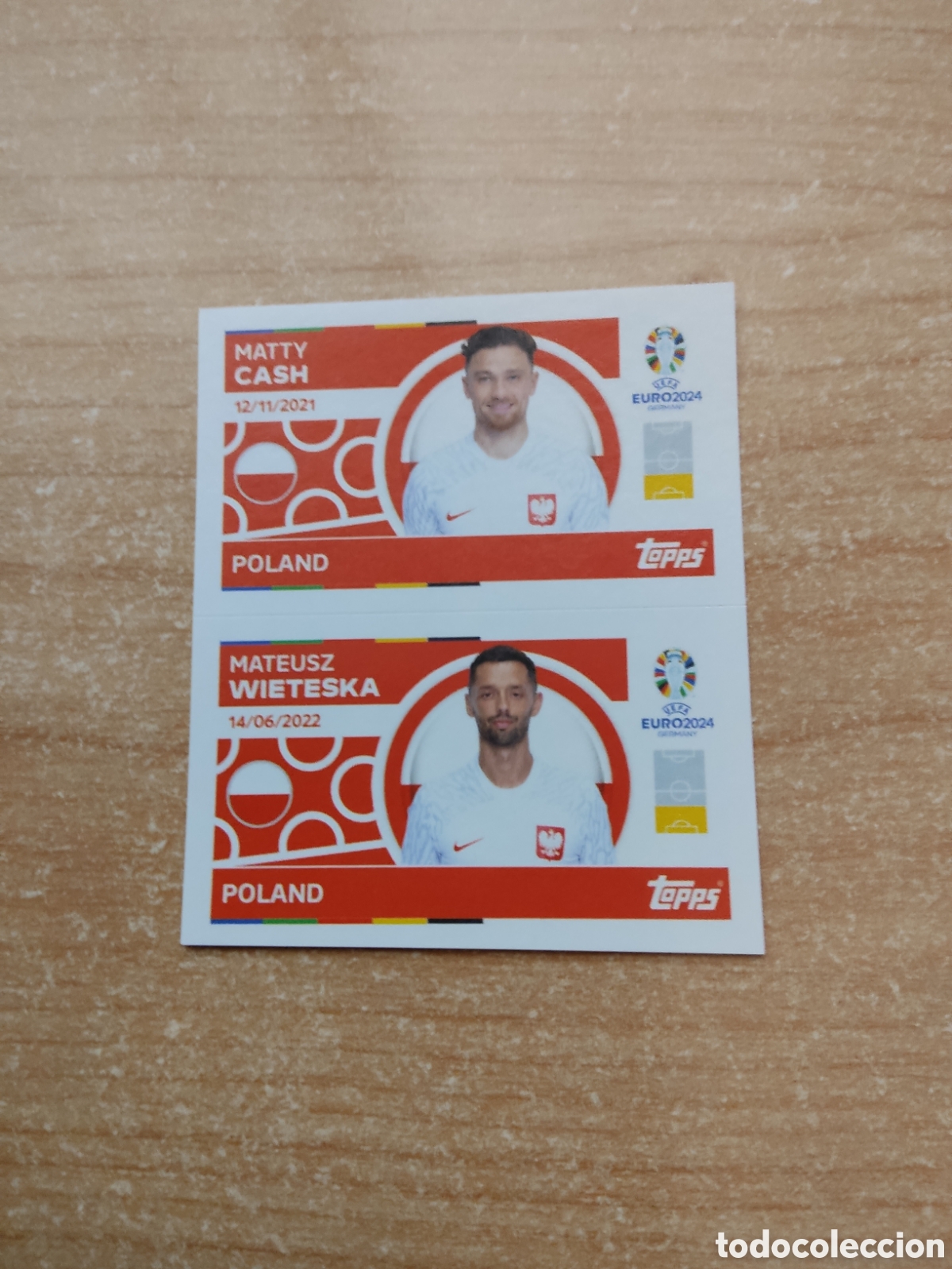 Cromos de f&uacute;tbol: 4 y 5 CASH Y WIETESKA POLONIA EURO 2024 TOPPS