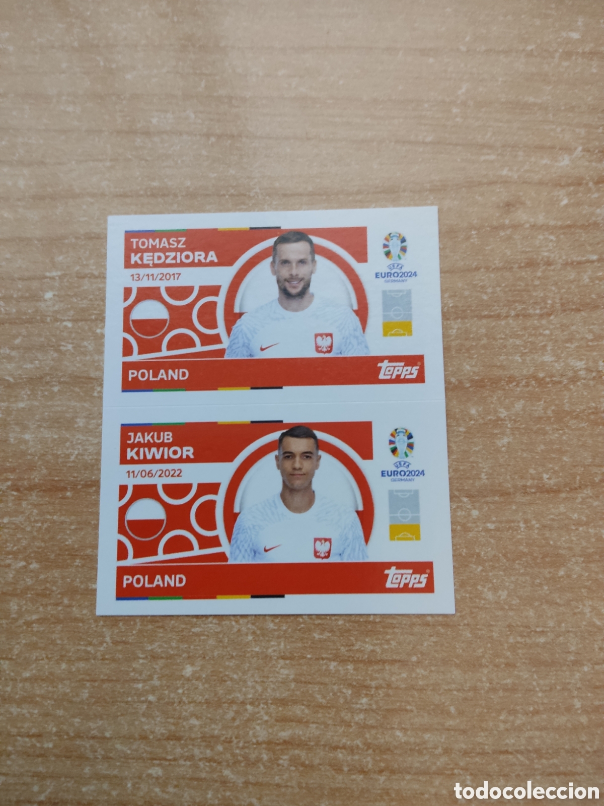 Cromos de f&uacute;tbol: 6 y 7 KEDZIORA Y KIWIOR POLONIA EURO 2024 TOPPS