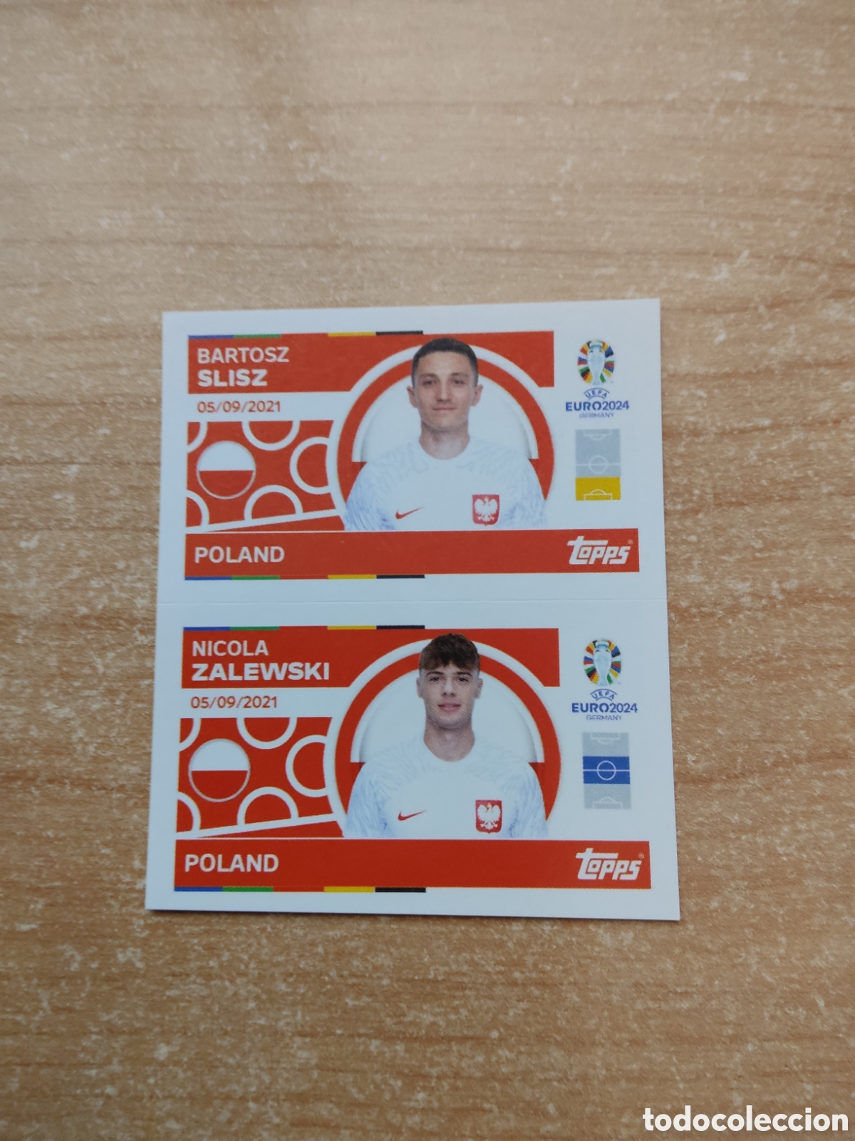 Cromos de f&uacute;tbol: 8 y 9 SLISZ Y ZALEWSKI POLONIA EURO 2024 TOPPS