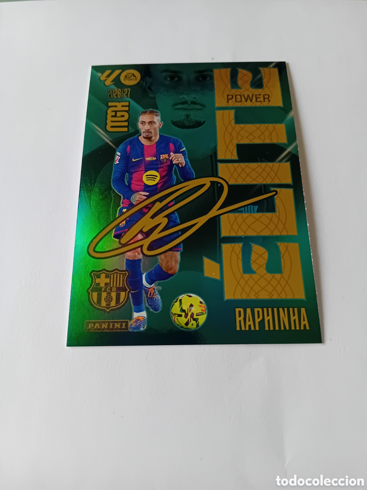 Cromos de f&uacute;tbol: Raphinha Elite Power 16P Barcelona 26 27 2026 2027 Megacracks Panini Nuevo