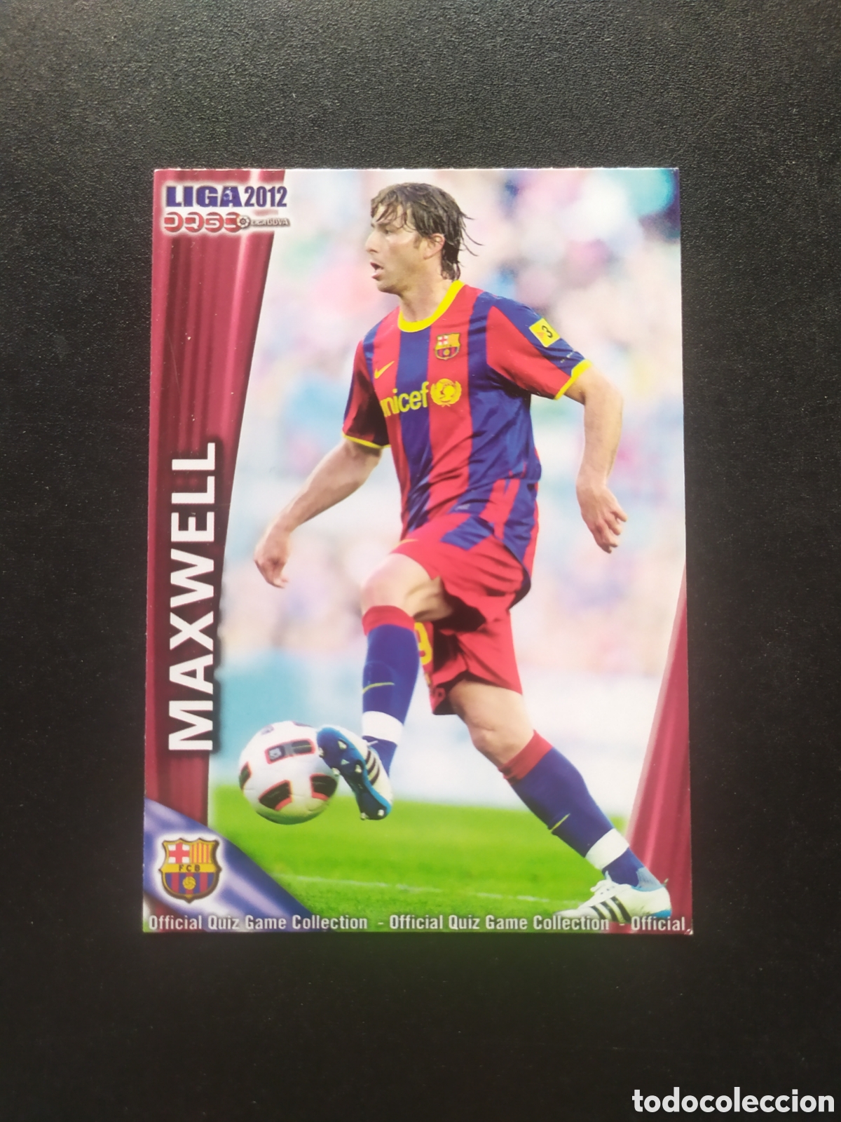 Cromos de f&uacute;tbol: Mundicromo fichas Liga 2011 2012 11 12 Maxwell n&deg; 11 Barcelona