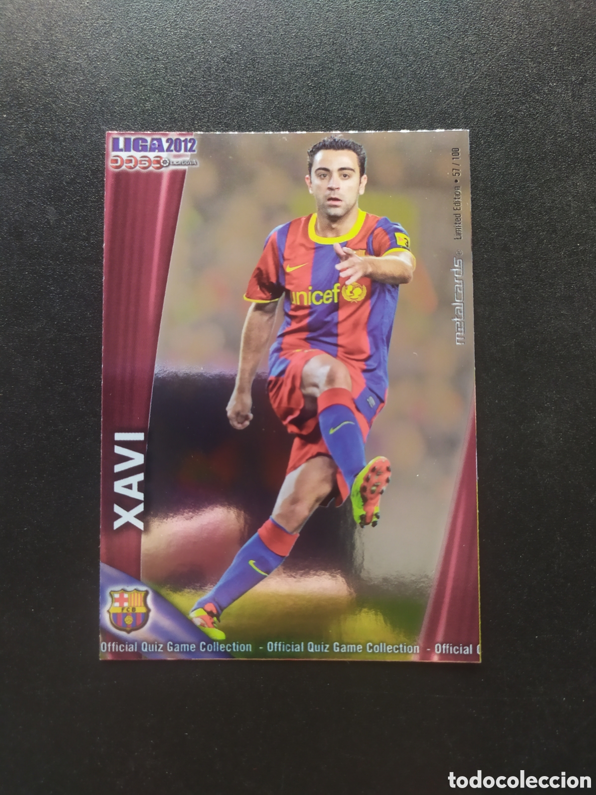 Cromos de f&uacute;tbol: Mundicromo fichas Liga 2011 2012 11 12 Xavi metalcards limited edition n&deg; 16 Barcelona