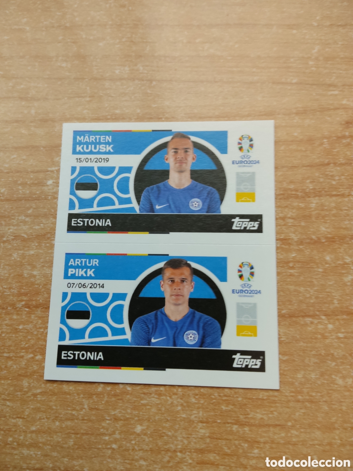 Cromos de f&uacute;tbol: 4 y 5 KUUSK Y PIKK ESTONIA EURO 2024 TOPPS