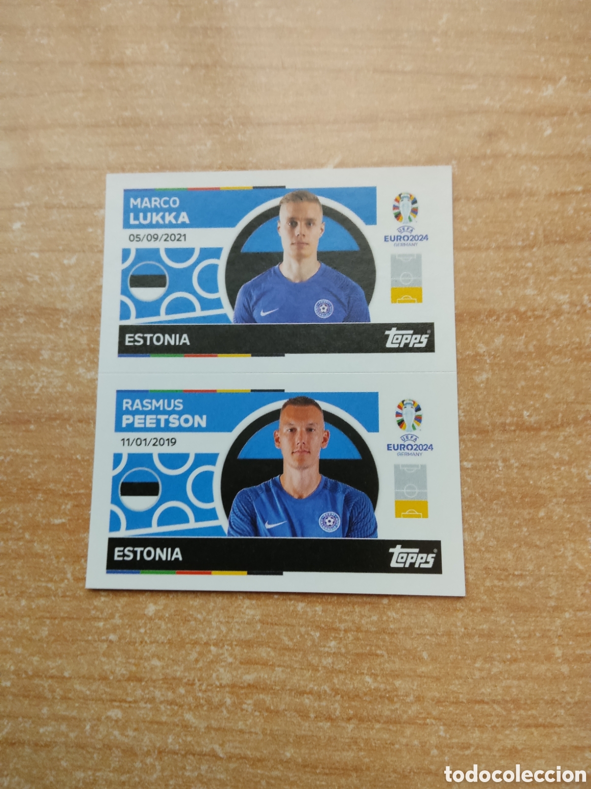 Cromos de f&uacute;tbol: 6 y 7 LUKKA Y PEETSON ESTONIA EURO 2024 TOPPS