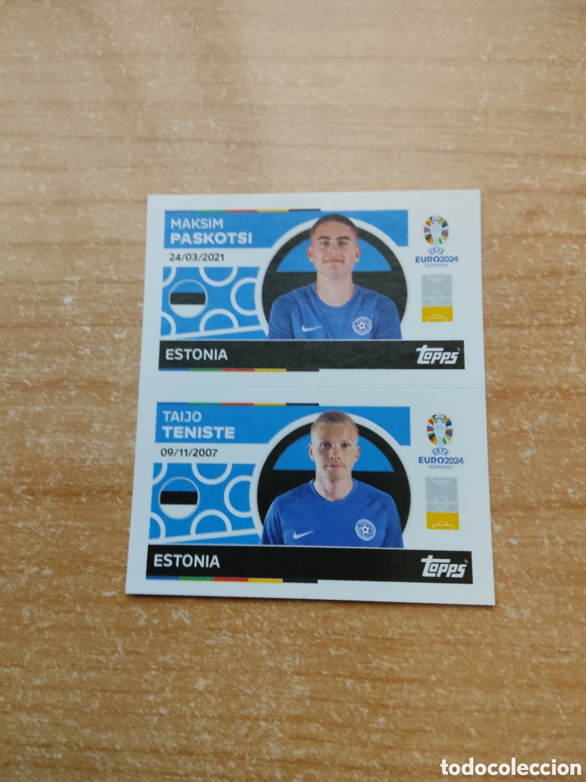 Cromos de f&uacute;tbol: 8 y 9 PASKOTSI Y TENISTE ESTONIA EURO 2024 TOPPS