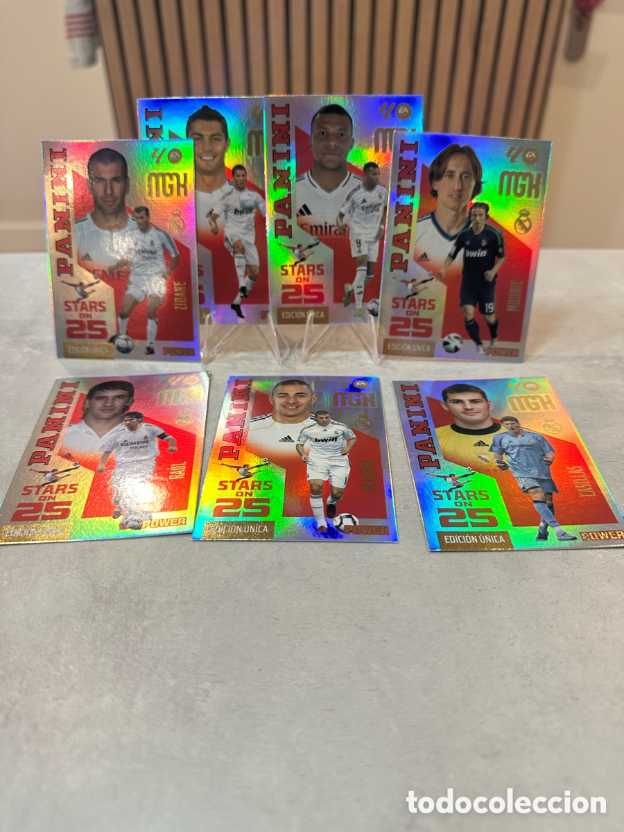 Cromos de f&uacute;tbol: Lote 6 Panini Stars on 25 Power Real Madrid Zidane Cristiano Mbapp&eacute;