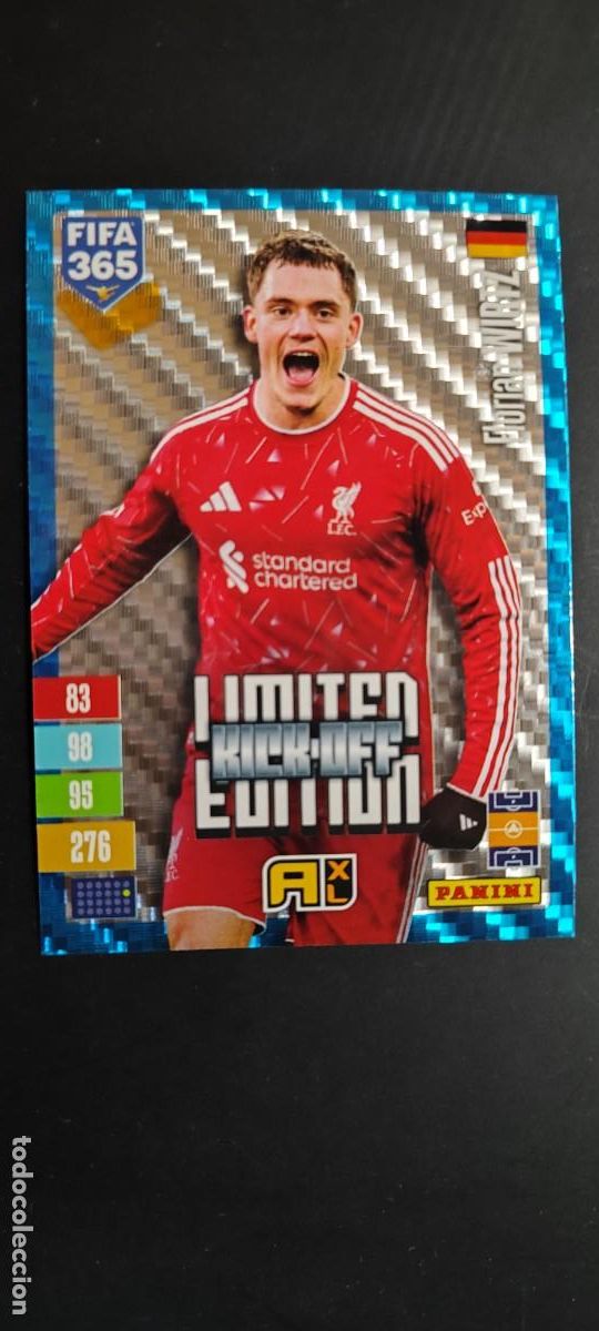 Cromos de f&uacute;tbol: ADRENALYN FIFA 365 2027 CARD KICK OFF PARALELA AZUL WIRTZ LIVERPOOL # LIMITED EDITION
