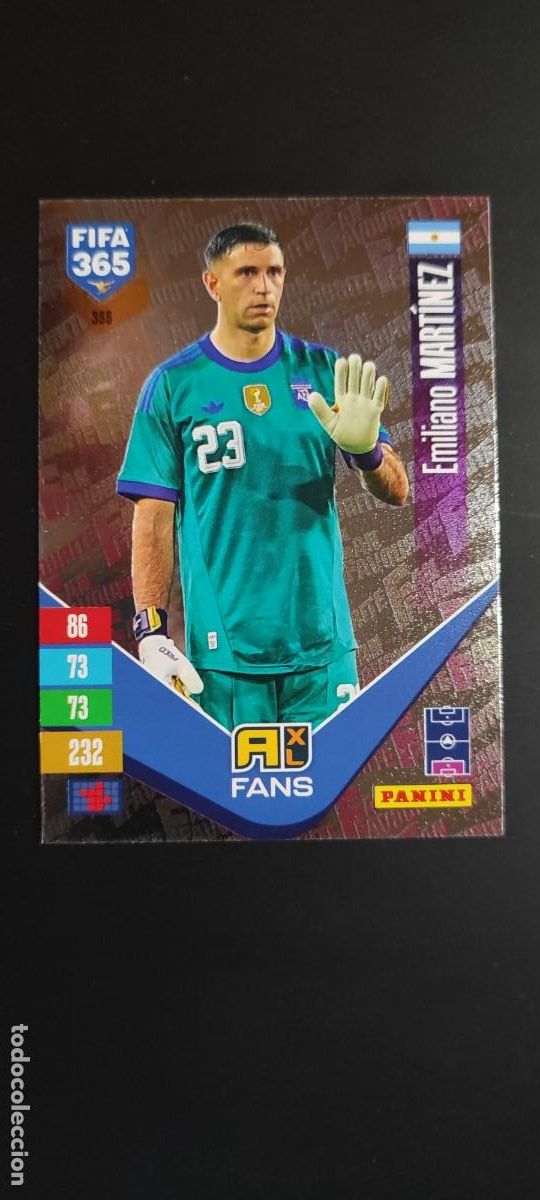 Figurine di Calcio: ADRENALYN FIFA 365 2027 CARD FANS EMILIANO MARTINEZ ARGENTINA # 355 PANINI