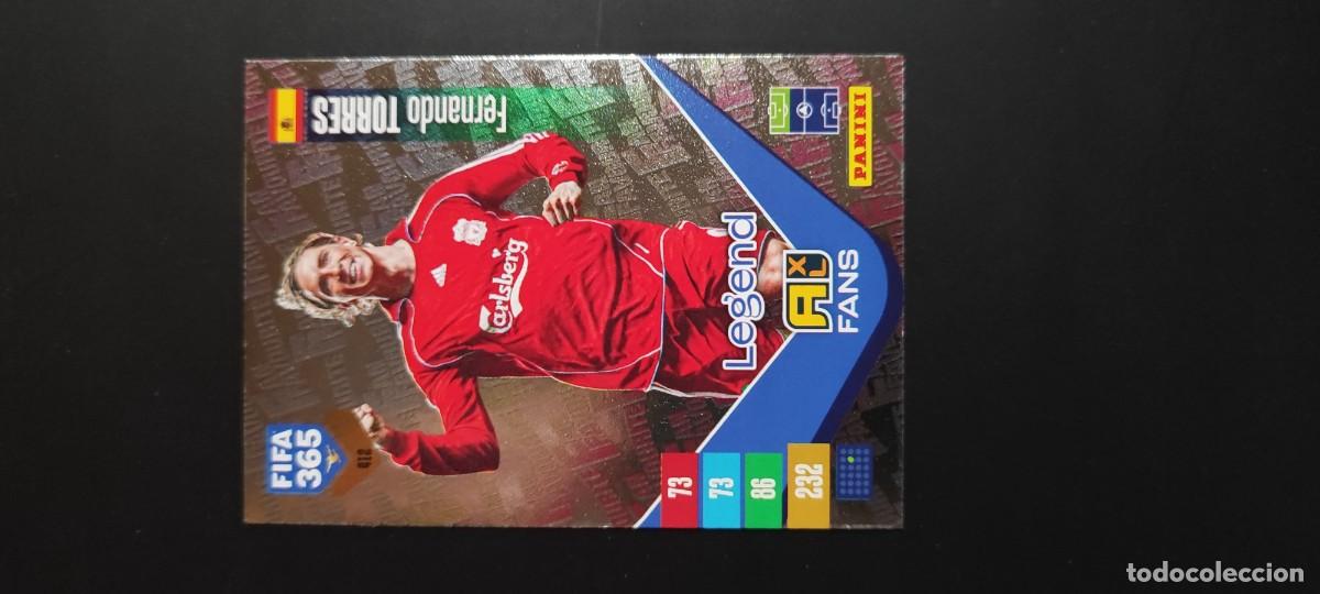 Cromos de f&uacute;tbol: ADRENALYN FIFA 365 2027 CARD FANS LEGEND FERNANDO TORRES ESPA&Ntilde;A # 412 PANINI