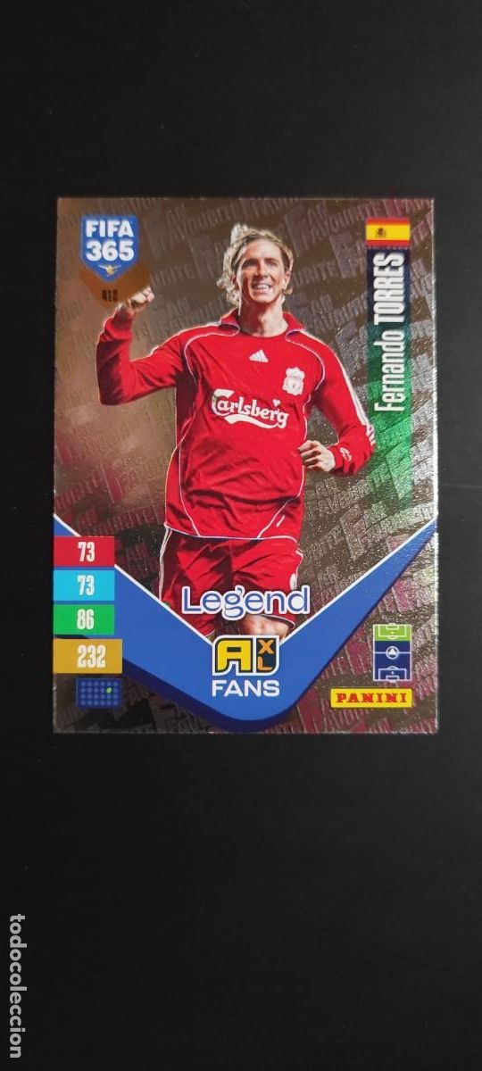 Cromos de Futebol: ADRENALYN FIFA 365 2027 CARD FANS LEGEND FERNANDO TORRES ESPA&Ntilde;A # 412 PANINI
