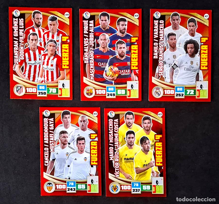 Cromos de f&uacute;tbol: 5 cards Fuerza 4 Adrenalyn XL 2015-2016 15-40