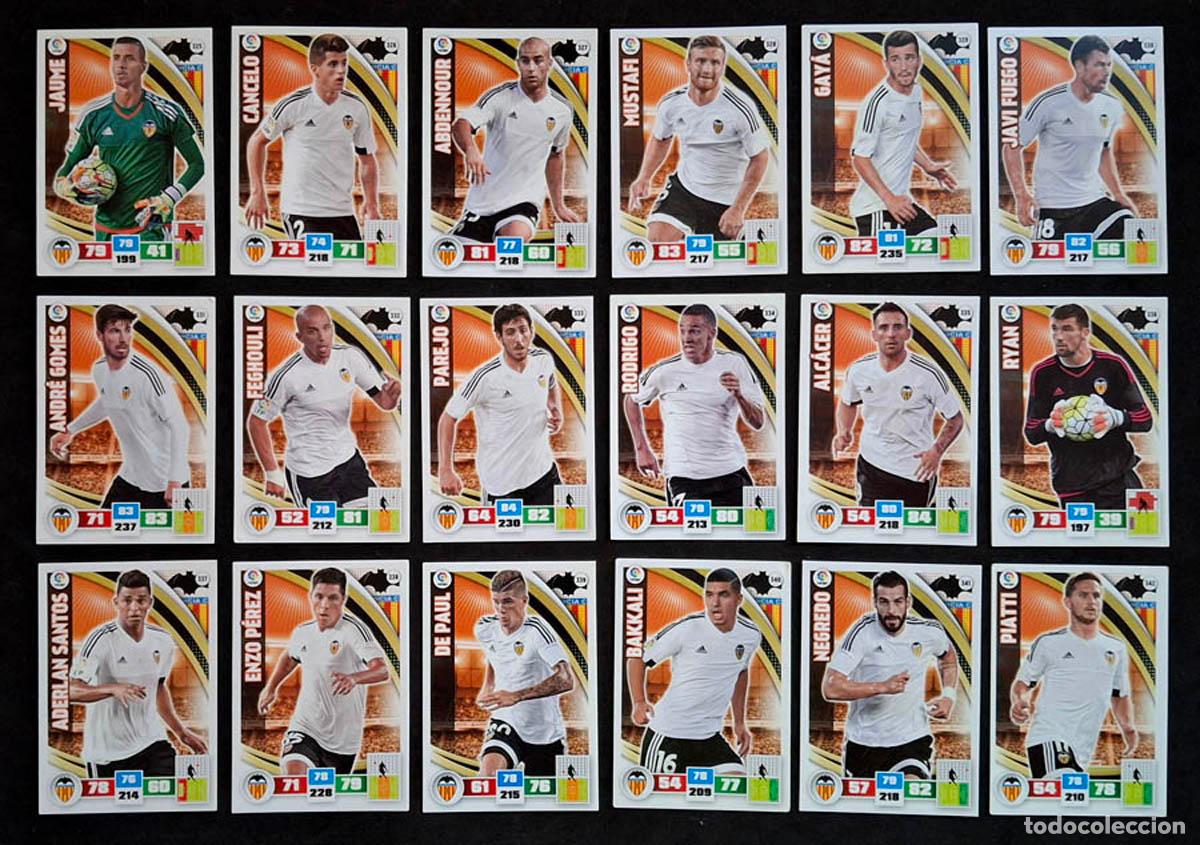 Cromos de f&uacute;tbol: Valencia Adrenalyn XL 2015-2016 15-34