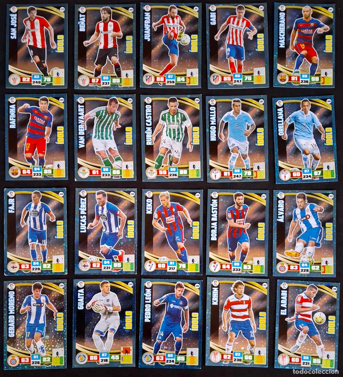 Cromos de f&uacute;tbol: 20 cards Idolo Adrenalyn XL 2015-2016 15-38