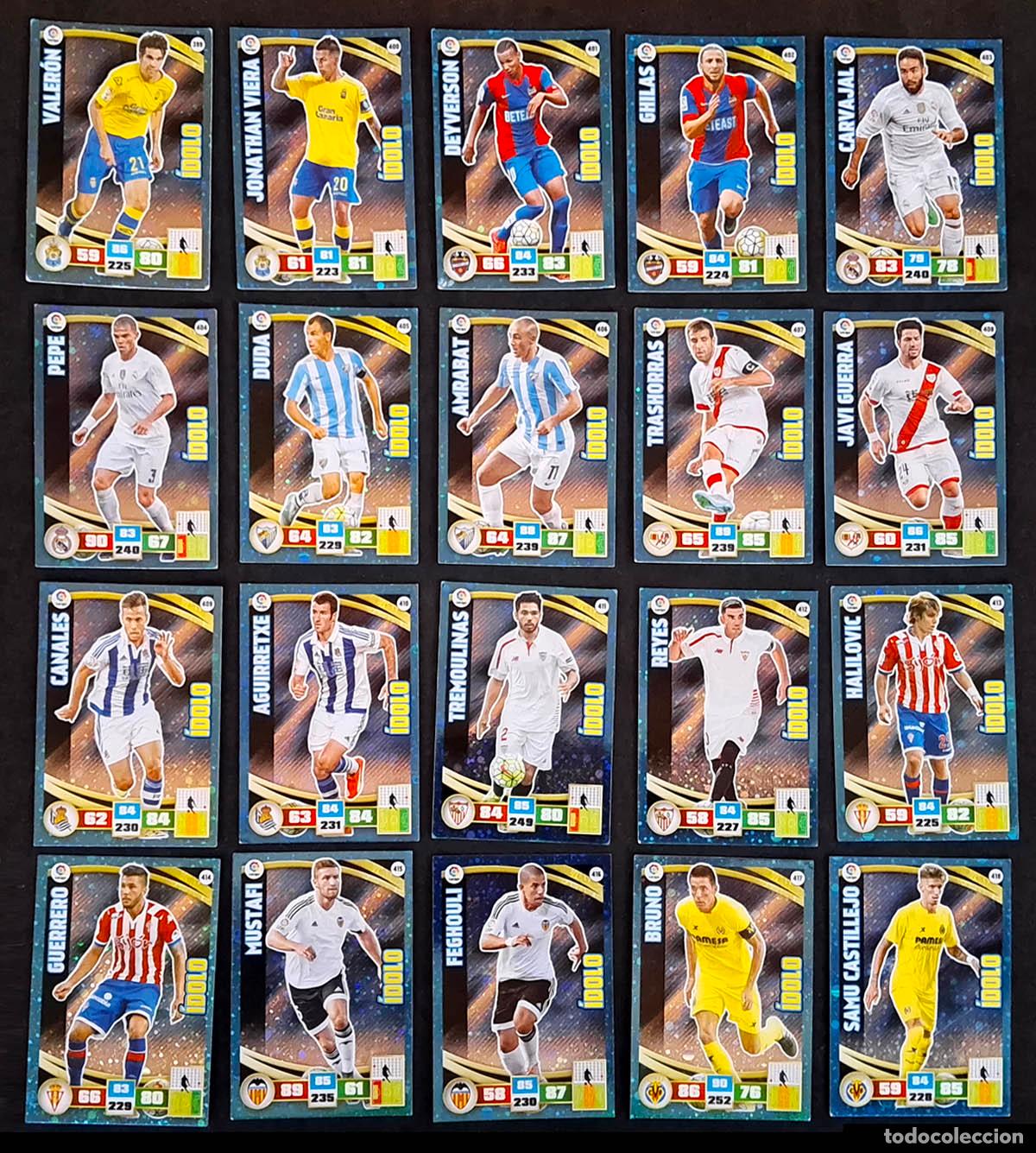 Cromos de f&uacute;tbol: 20 cards Idolo Adrenalyn XL 2015-2016 15-39
