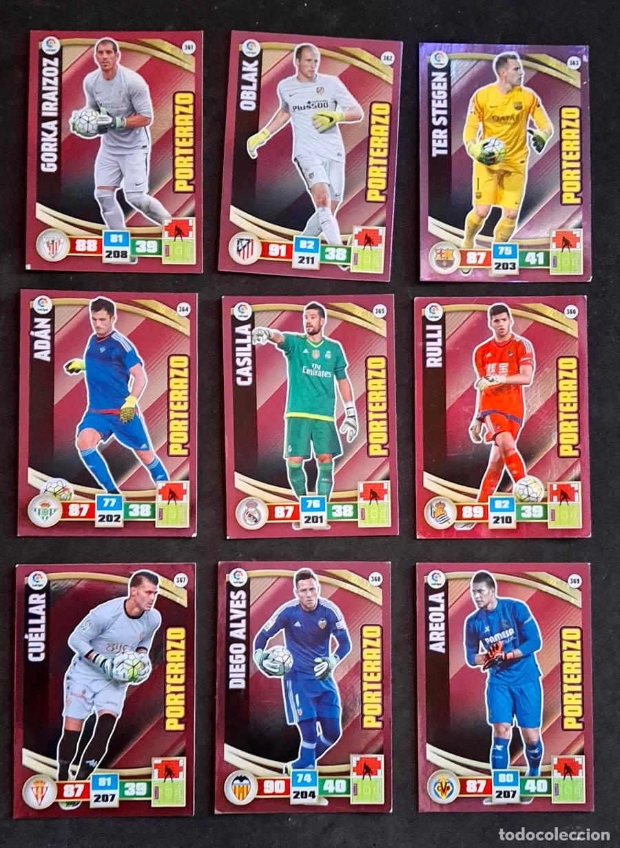 Cromos de f&uacute;tbol: 9 cards Porterazo Adrenalyn XL 2015-2016 15-36