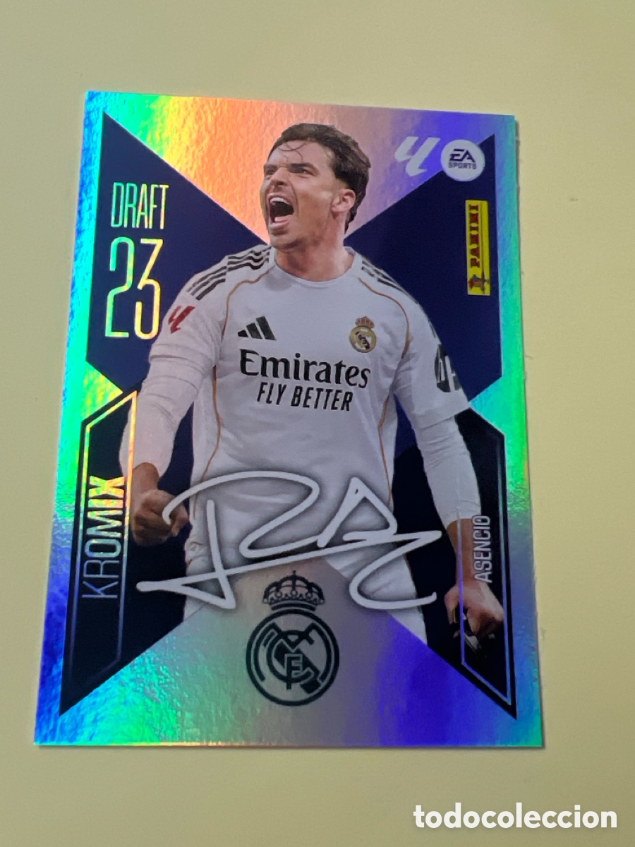 Cromos de f&uacute;tbol: E1270. Asencio draft 23 Kromix n&uacute;mero K1 Del Real Madrid cromo de la liga este 26-27 2026-2027