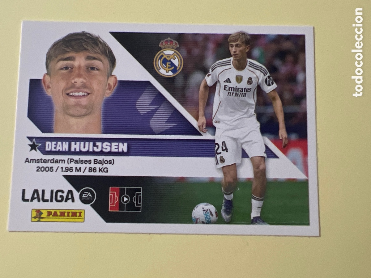 Cromos de f&uacute;tbol: E1276. LIGA ESTE 2026 2027 26 27 PANINI N&ordm; 9 HUIJSEN REAL MADRID