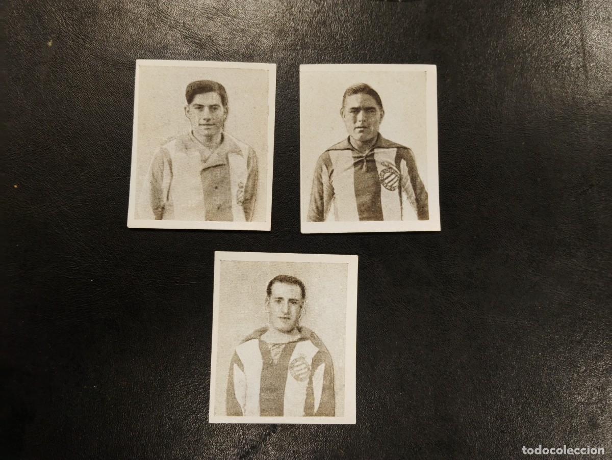 Cromos de f&uacute;tbol: 3 CROMOS 1925 FUTBOL FOOT BALL - PAPEL DE FUMAR LAPORTA VALOR - RCD ESPA&Ntilde;OL DE BARCELONA
