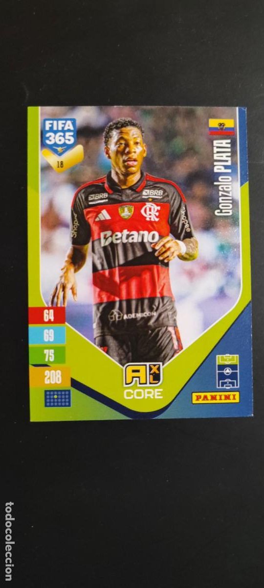 Cromos de f&uacute;tbol: ADRENALYN XL FIFA 365 2027 CARD CORE PLATA FLAMENGO # 18 PANINI