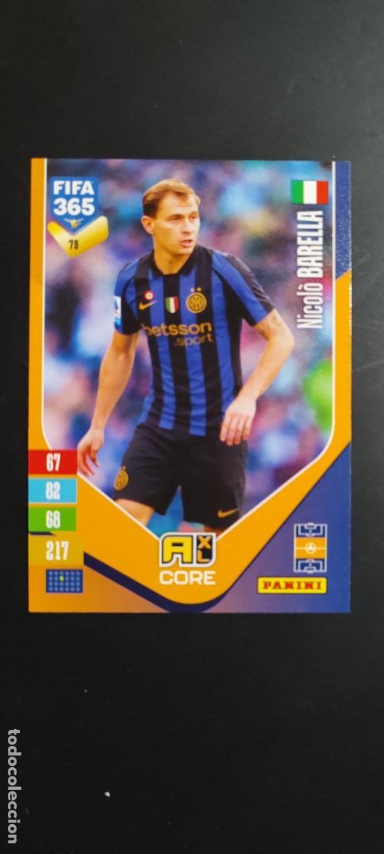 Figurine di Calcio: ADRENALYN XL FIFA 365 2027 CARD CORE BARELLA INTER # 79 PANINI