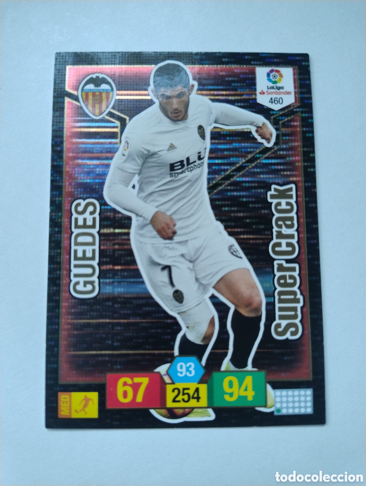 Cromos de f&uacute;tbol: 460 - Guedes - Valencia - Adrenalyn XL Liga 2018 - 2019 Super Crack