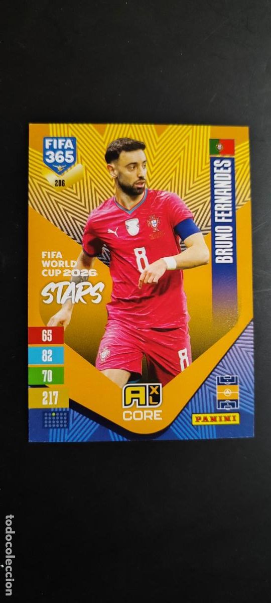 Cromos de Futebol: ADRENALYN XL FIFA 365 2027 CARD CORE BRUNO FERNANDES PORTUGAL # 206 PANINI