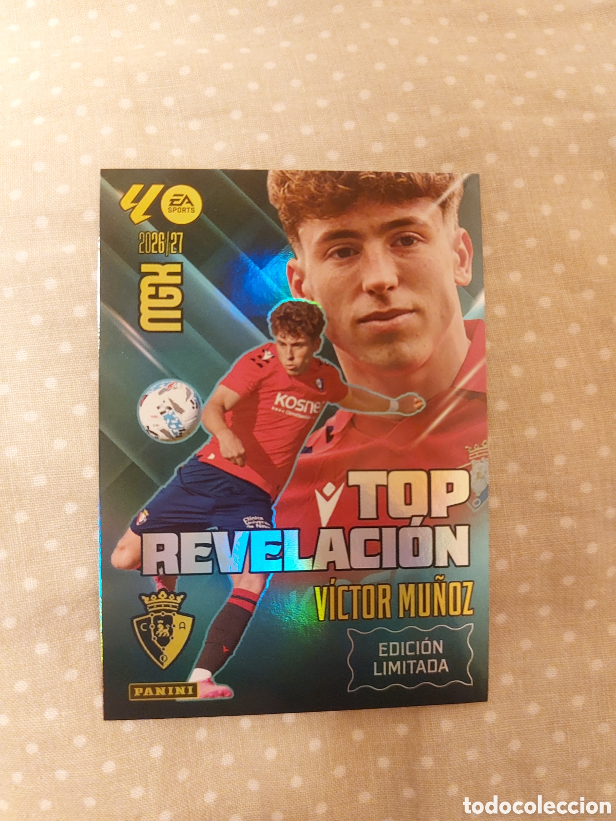 Cromos de f&uacute;tbol: ROOKIE TOP REVELACI&Oacute;N EDICI&Oacute;N LIMITADA V&Iacute;CTOR MU&Ntilde;OZ OSASUNA - LIGA MEGACRACKS PANINI 2026 2027 26 27
