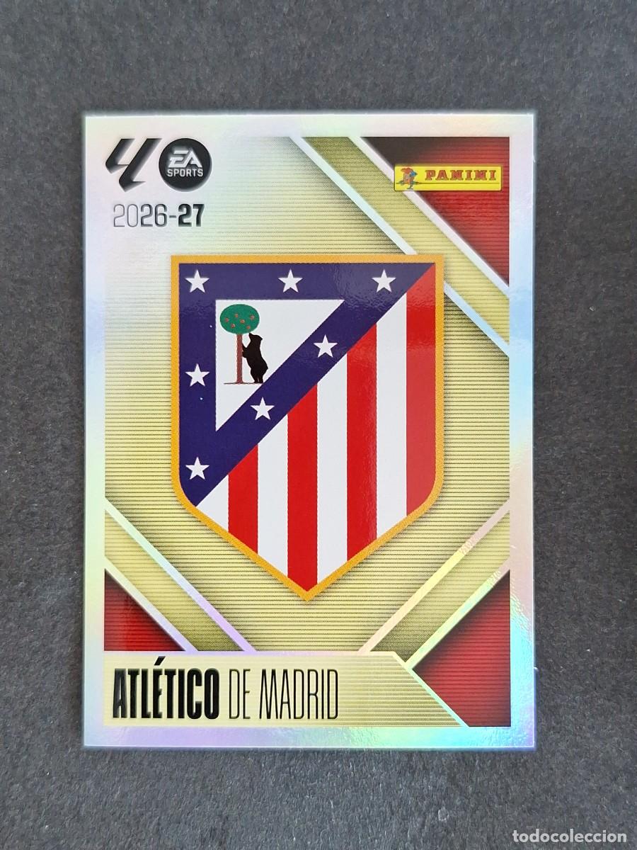 Cromos de f&uacute;tbol: L1 ESCUDO ATLETICO DE MADRID LIGA ESTE 2026 2027 26 27 NUNCA PEGADO SIN PEGAR