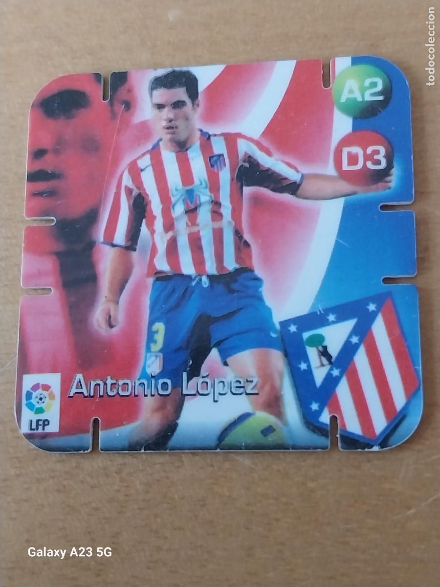 Cartes &agrave; collectionner de Football: ANTONIO LOPEZ AT ATLETICO MADRID SHOTS TAZO FUTBOL 2005 05 06 JUGADO