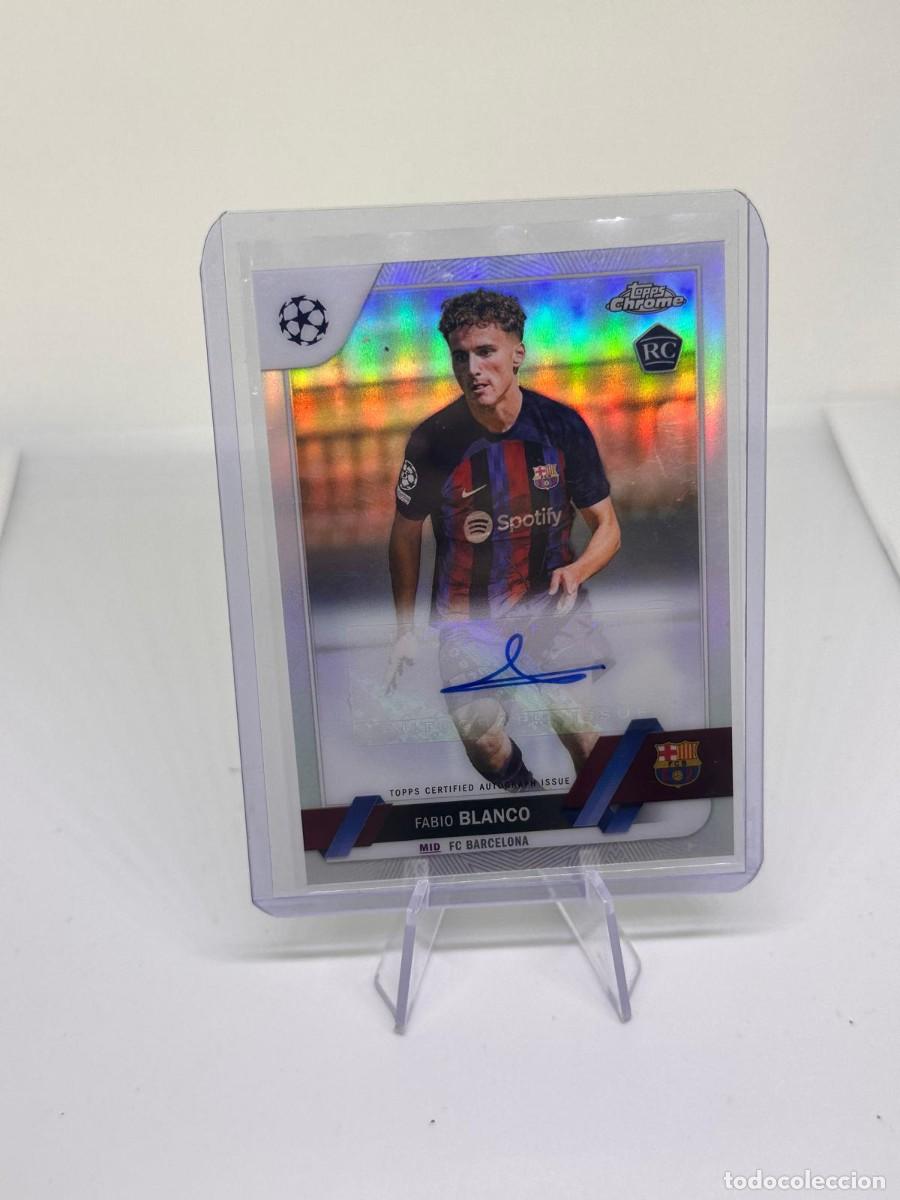 Cromos de f&uacute;tbol: Rookie Fabio Blanco Autografo FC Barcelona Topps Chrome Refractor 2022 23