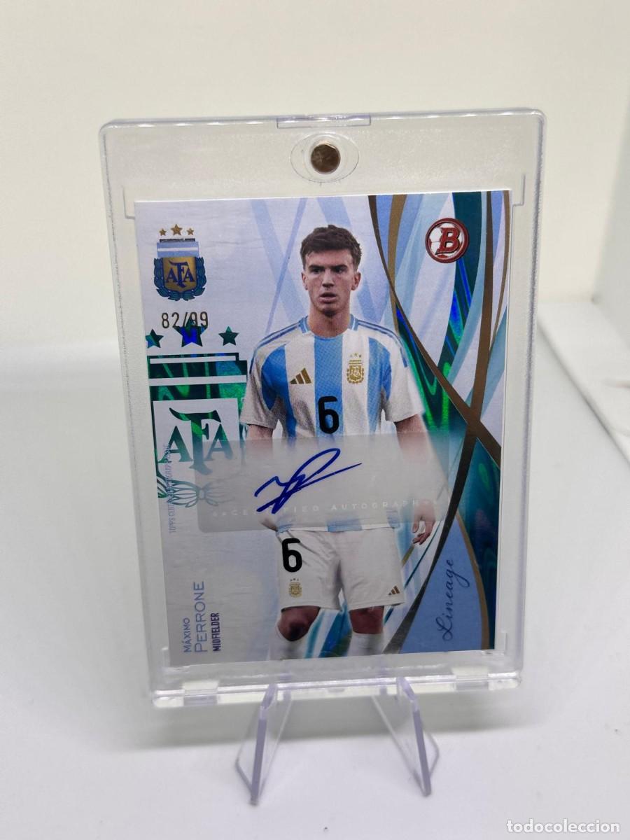 Cromos de f&uacute;tbol: Maximo Rodriguez 82/99 Autografo Argentina Topps Lineage 2024