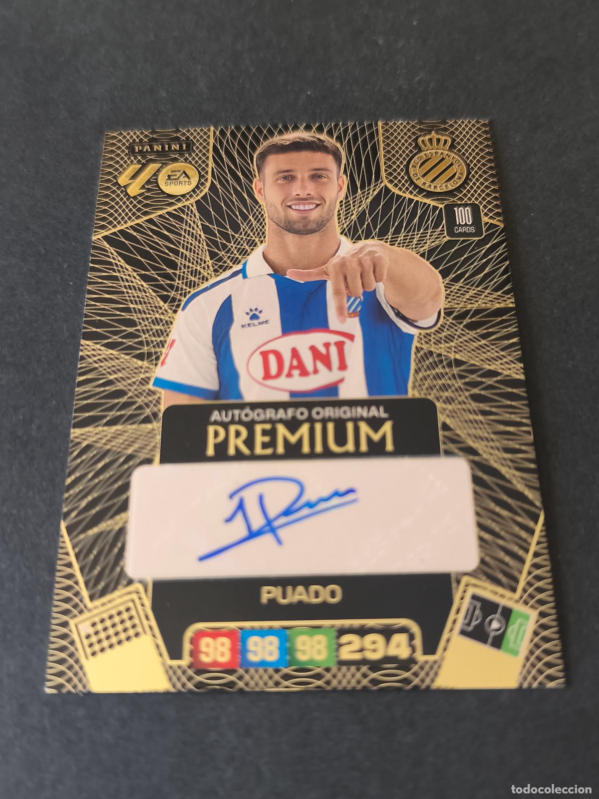 Cromos de f&uacute;tbol: PUADO ESPANYOL AUT&Oacute;GRAFO ORIGINAL PREMIUM /100 ADRENALYN 2025 2026 25 26