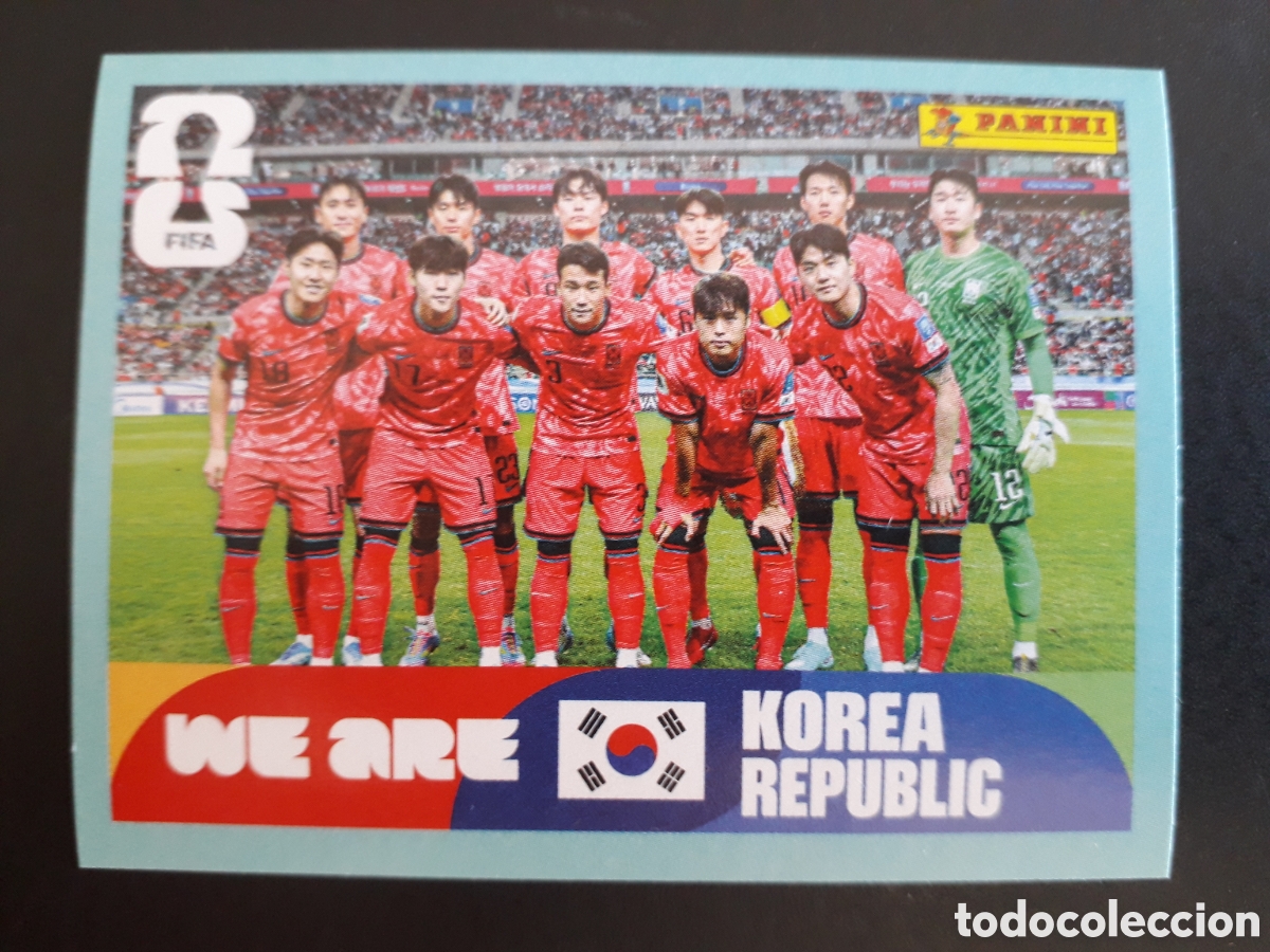 Cromos de f&uacute;tbol: EQUIPO COREA DEL SUR KOR 13 MUNDIAL F&Uacute;TBOL 2026 FIFA WORLD CUP PANINI SIN PEGAR PEDIDO M&Iacute;NIMO 3&euro;.