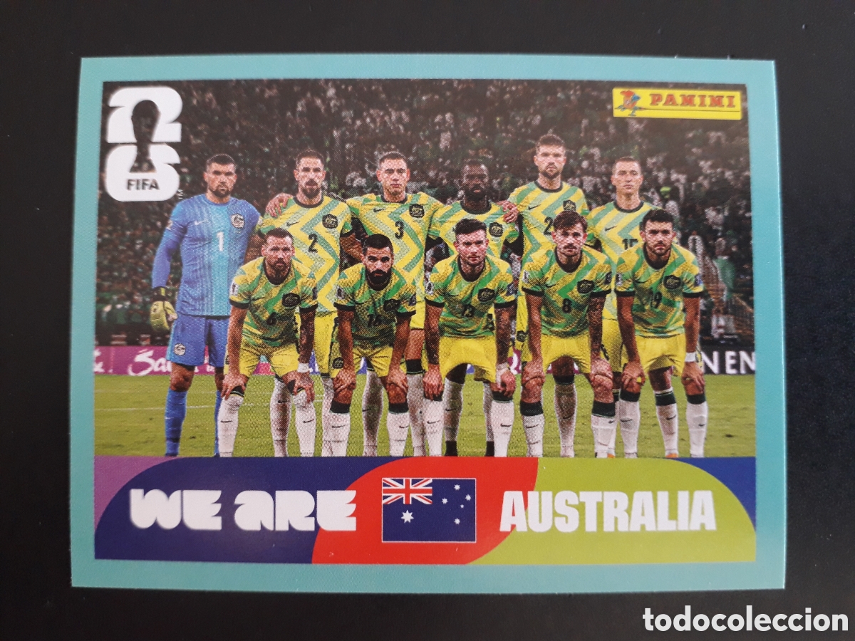 Cromos de f&uacute;tbol: EQUIPO AUSTRALIA AUS 13 MUNDIAL F&Uacute;TBOL 2026 FIFA WORLD CUP PANINI SIN PEGAR PEDIDO M&Iacute;NIMO 3&euro;