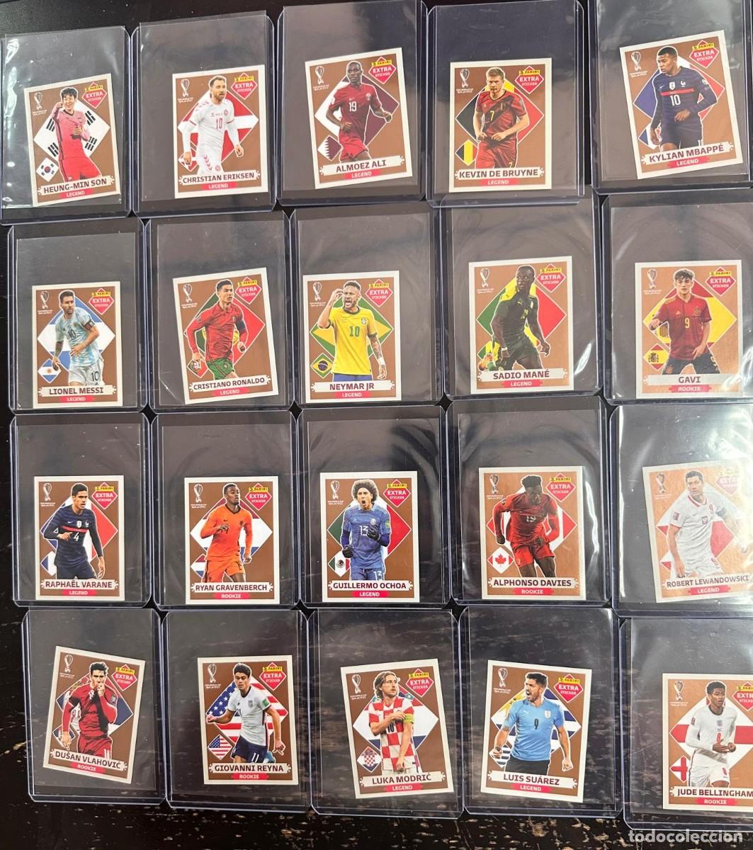 Cromos de f&uacute;tbol: Coleccion Completa 20 Cards Panini World Cup Qatar 2022 Extra Gold Bronce Sicker Made In Italy