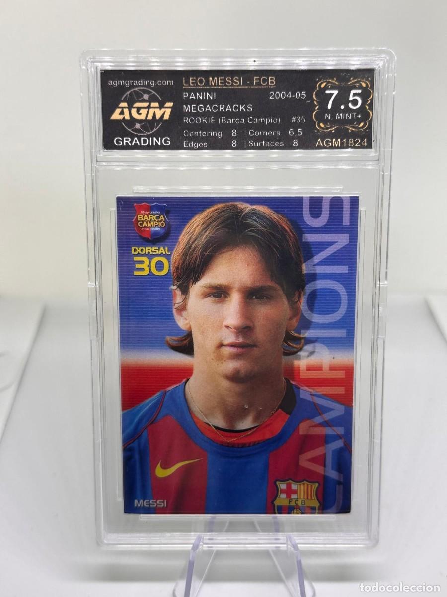 Cromos de Futebol: Rookie Messi #35 FC Barcelona Panini Megacracks Bar&ccedil;a Campio 2004 AGM 7.5