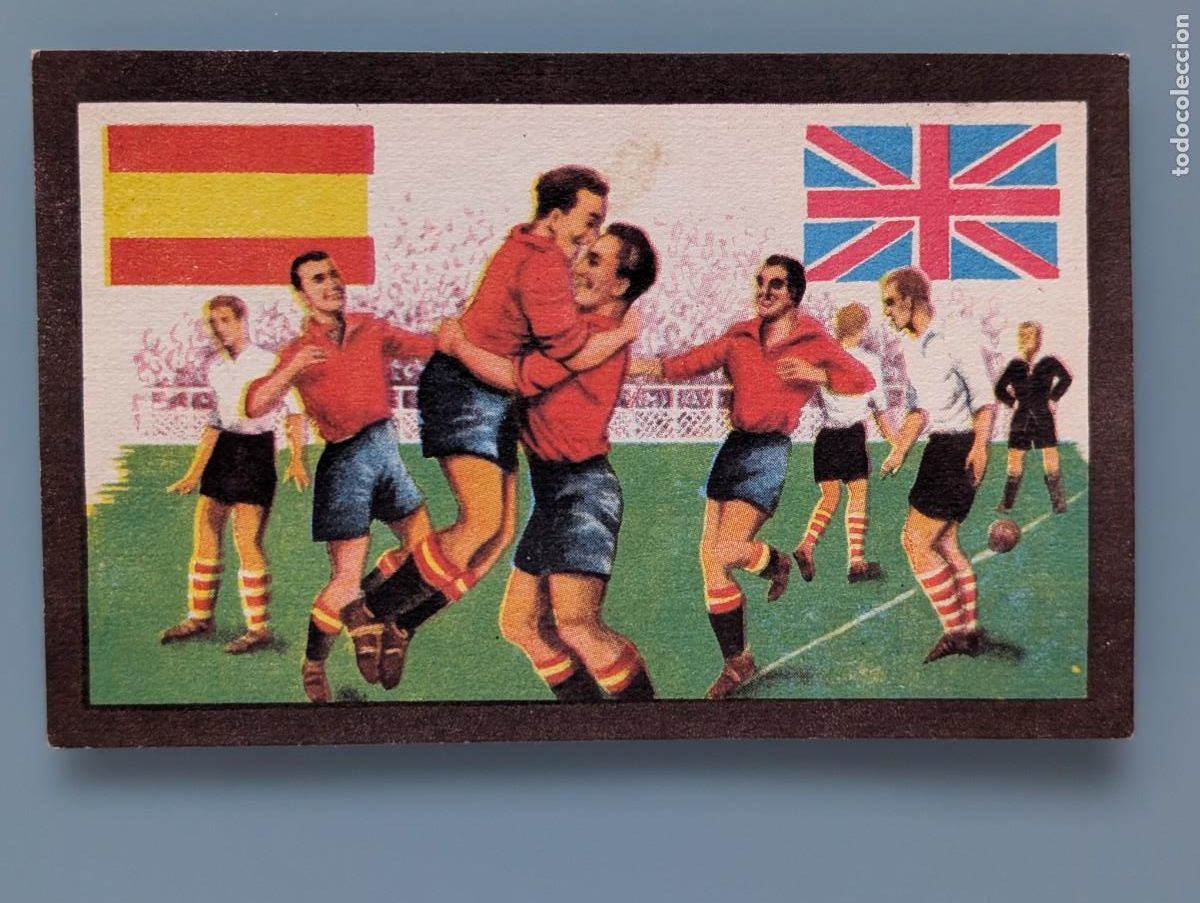 Cromos de Futebol: RARO CROMO RARE CARD ESPA&Ntilde;A 1 INGLATERRA 0 ZARRA PARTIDOS INTERNACIONALES MUNDIAL 1950 FOOTBALL