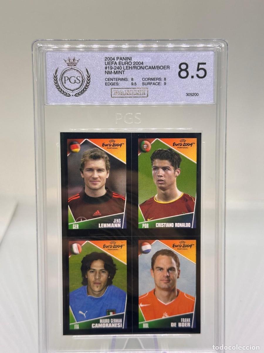 Cromos de Futebol: Rookie Cristiano Ronaldo mini Sticker Panini UEFA EURO 2004 Portugal PGS 8.5