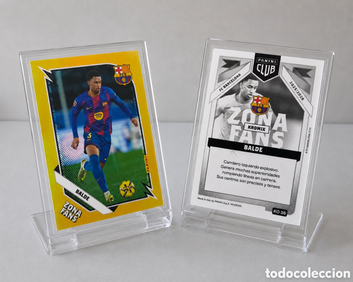 Cromos de f&uacute;tbol: ALEJANDRO BALDE &rdquo;ZONA FANS&rdquo; GOLD PARALLEL , KO36 PANINI FC BARCELONA 25/26