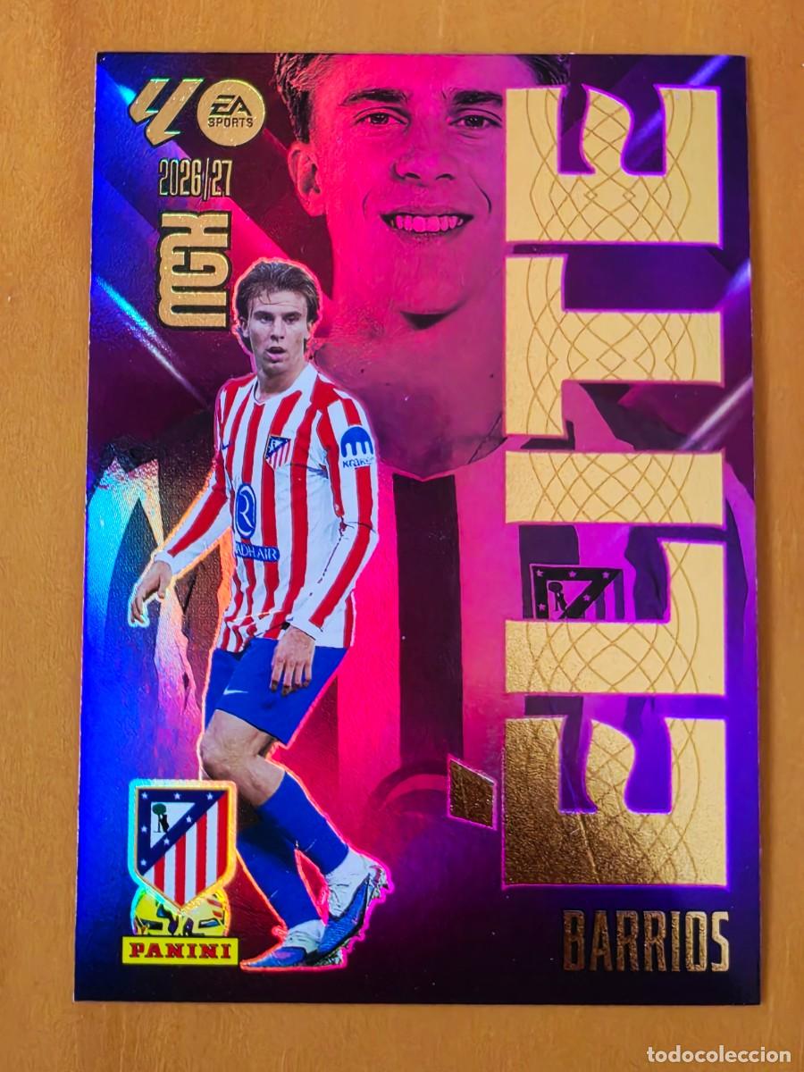 Cromos de f&uacute;tbol: 1 Pablo Barrios, Atl&eacute;tico de Madrid, &Eacute;lite, Panini Megacracks MGK 2026 2027 26 27
