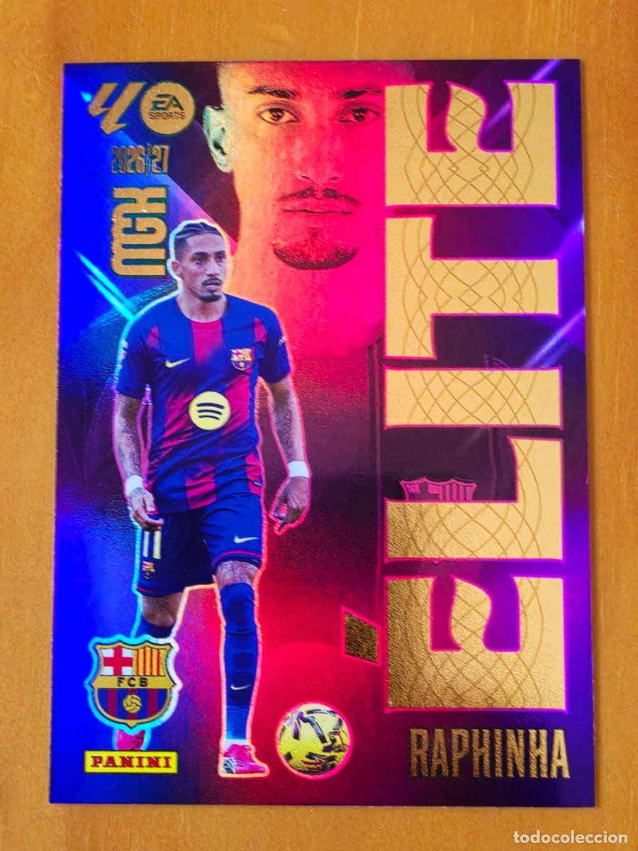 Cromos de f&uacute;tbol: 16 Raphinha, FC Barcelona, &Eacute;lite, Panini Megacracks MGK 2026 2027 26 27