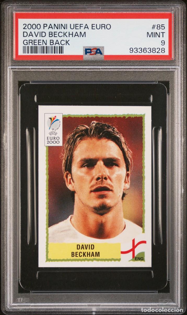 Figurine di Calcio: David Beckham #85 England Green Back Rara Panini UEFA Euro 2000 Psa 9