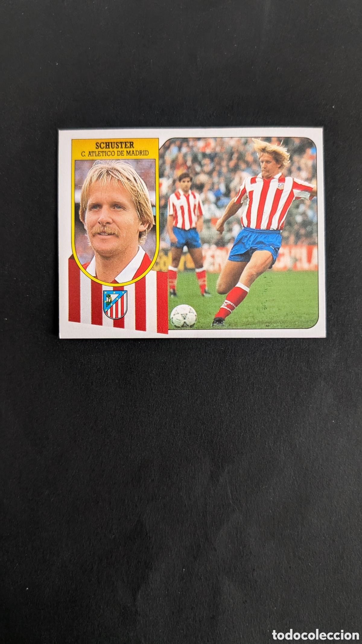 Cromos de f&uacute;tbol: SCHUSTER ATLETICO MADRID CART&Oacute;N LIGA ESTE 1991/92 91 92 NUNCA PEGADO SIN PEGAR