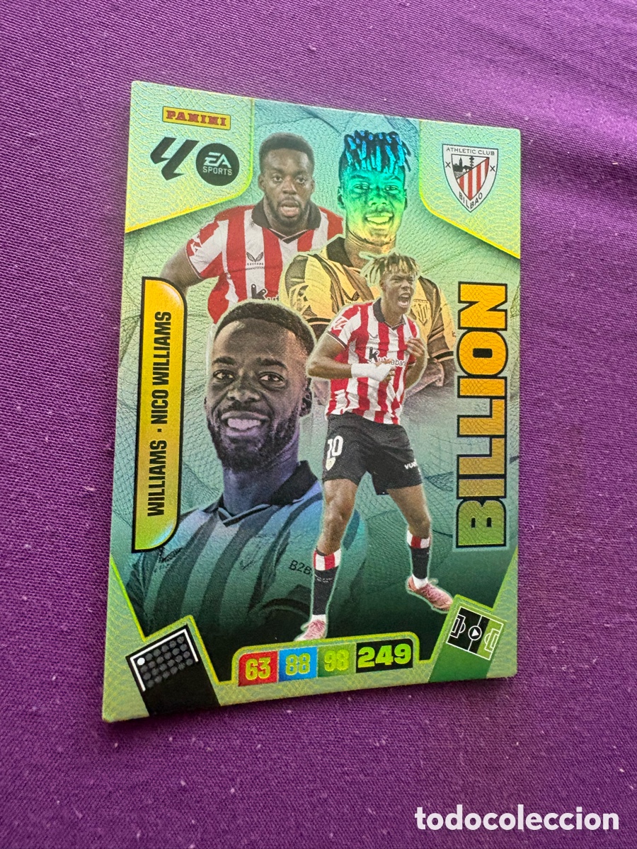 Cromos de f&uacute;tbol: Billion Williams/Nico del Athletic de Bilbao cromo adrenalyn XL 25-26 2025-2026